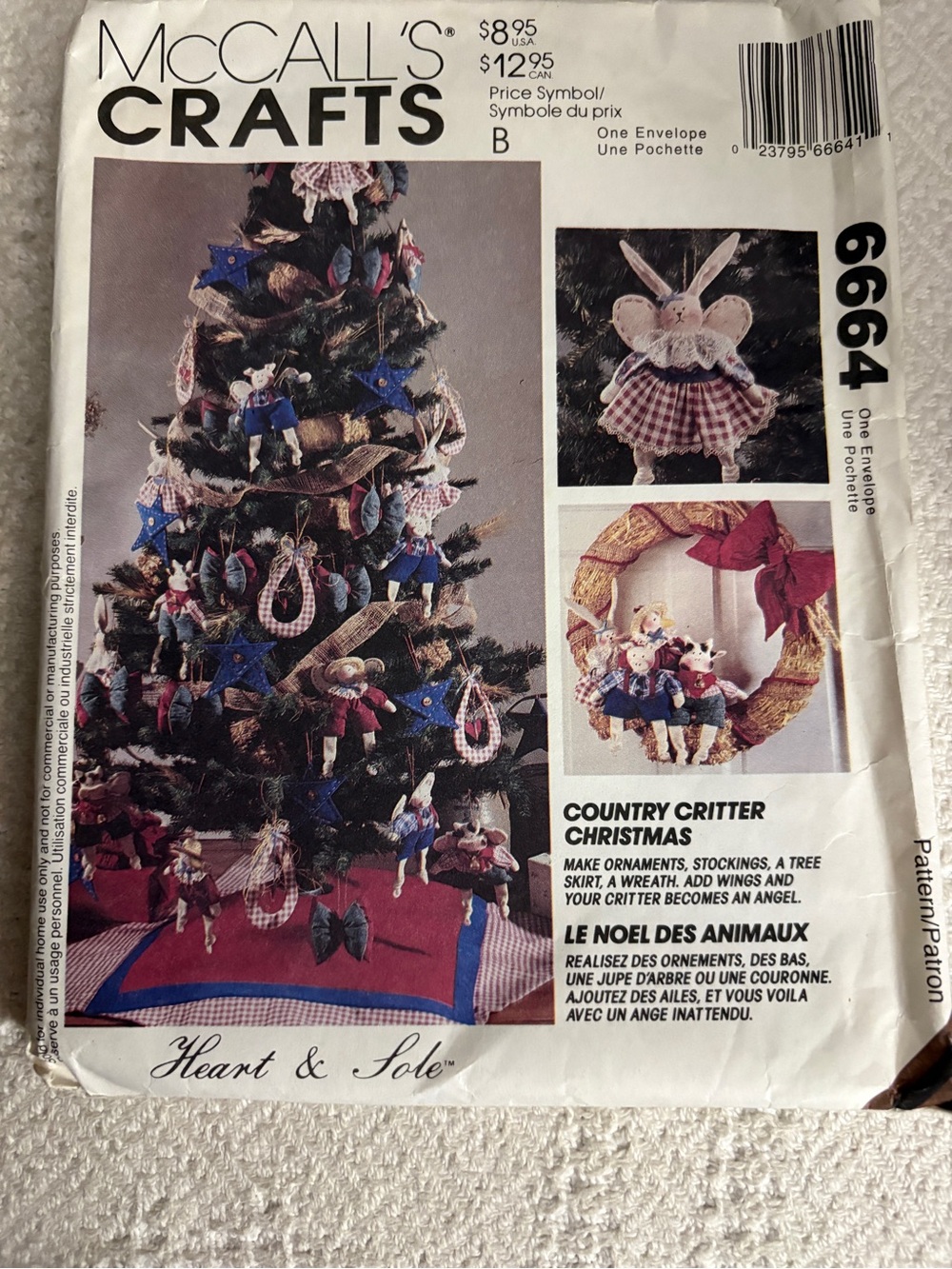 McCall’s Crafts Pattern 6664 for Country Critter Christmas Decor
